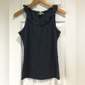 FMX Design Elegant Black Ruffle Tank Top